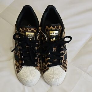 Atmos X Adidas Superstar Bold Low Cheetah Sneakers - Black, Brown & White Fur